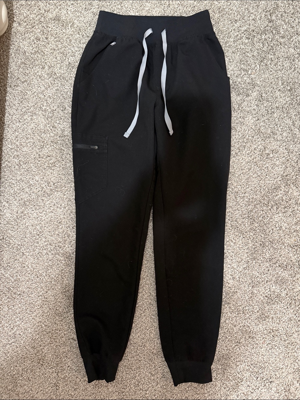 Figs Kids Black Joggers with Gray Drawstring